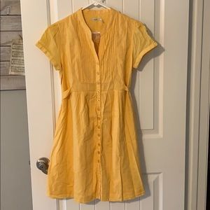 Urban outfitters yellow cotton shirt dress
